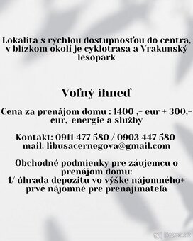Rodinný dom na prenájom – Vrakuňa | Voľný ihneď | - 12