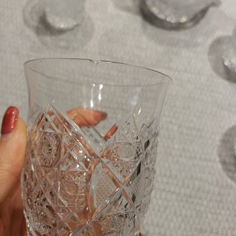 Brúsené sklo Bohemia Crystal - džbán + poháre - 12