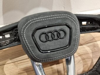 AUDI ŠPORTOVÝ VYHRIEVANÝ - ALKANTARA / KOŽA biela niť - 12