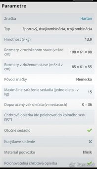 Predam kociar Hartan model VIP GT modry ako novy - 12
