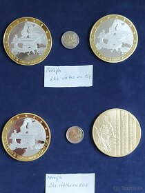 Zbierka medailí a VÝROČNÉ dvojeurových mincí + žetóny - 12