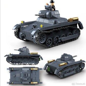 Stavebnice tankov + postavičky - typ lego - nové - 12