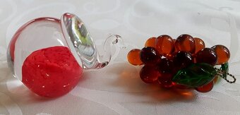 hutné sklo, fazetovaný pohár, ťažítko slon, karafa,... - 12