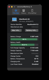 MacBook Air (13-inch, 2015) /Intel Core i5/8GB RAM/128GB SSD - 12