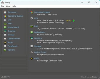 Fujitsu Lifebook U748 /i5-8350U/16GB RAM/FHD/256GB/Nová bat - 12