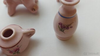 Ružový mini porcelán a miniaturky - 12