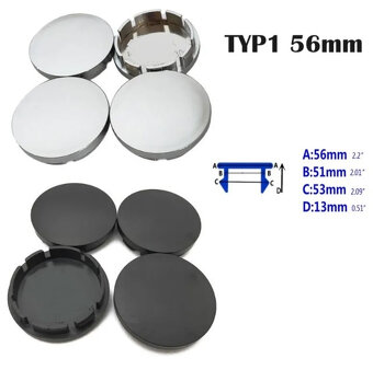 Uni stredové krytky 56/60mm - 12