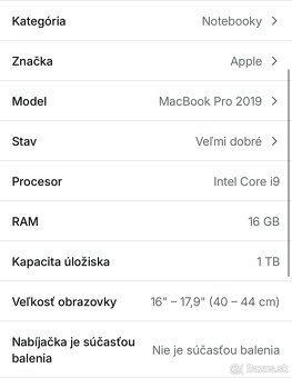 Apple Macbook Pro 2019 - 12