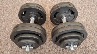 Posilňovacia lavička Reebok+činky-nakladacie 2x40kg - 12
