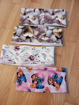 kompletik set - obojstranná čiapka a šal, čelenka - 12