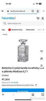 Bohemia Crystal Karafa + poháre NOVÉ (len vystavené) - 12
