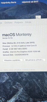 iMac Apple počítač 21.5”Late 2015 - 12