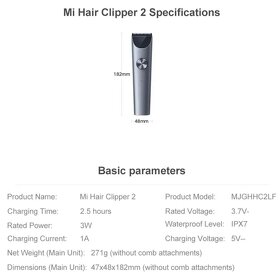 Profesionálný Strojček na Vlasy Xiaomi Mijia Hair Clipper II - 12