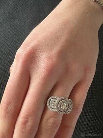 Diamantový prsten z bieleho zlata - 12
