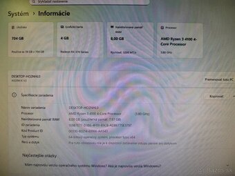 Herný počítač Ryzen 3 4100 / 8 GB / RX 570 4 GB / 250gb SSD - 12