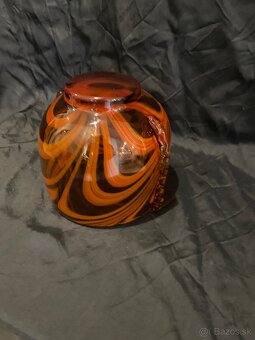 Nádherná Masívna, ťažká vintage sklenená váza . - 12