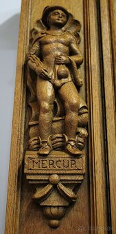 Starožitná řezbovaná pracovna-UNIKÁTNÍ set-6 částí - 12