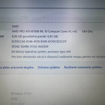 Notebook 14" HP.AMD PRO A10-8700B 4x1,80GHz.8gb ram.SSD 256 - 12