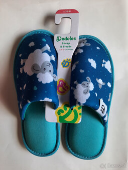 Modré domáce teplé papuče Ovečka Minnie Mouse 36-37 - 12