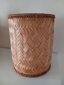 Stará prútená/lyková nádoba, košík 23x18,5 cm - 12