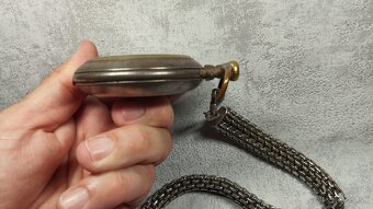 Velké dvouplášťové kapesní hodinky Régulatéur + retez - 12