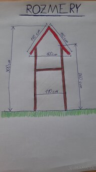 záhradný drevený domček so šmykľavkou - 12