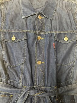 Džínsové dlhé šaty s opaskom zn. UNCS - 12