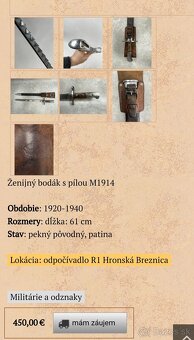 Predam bodák s pílou M1914 pionier - 12