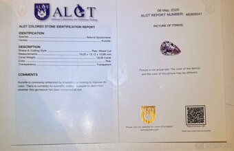 Investičný kunzit 18.38 ct VVS - 12