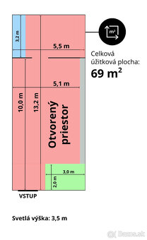 Prenájom prízemného obchodného priestoru 69 m² vo frekventov - 12