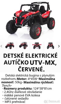 Detské elektrické autíčko UTV-MX - 12