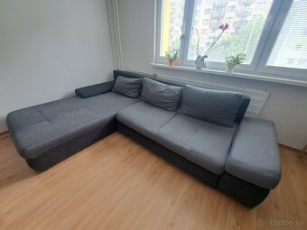 Sedacia súprava / rozkladací šedý gauč - 12
