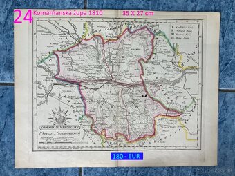 Slovenské župy 200 ročné mapy celá zbierka na predaj - 12