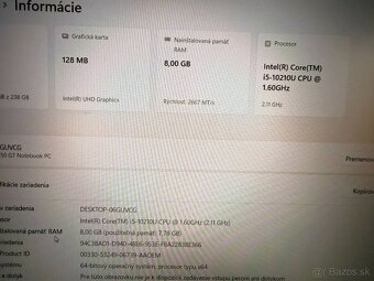 Notebook HP EliteBook 850 G7 i5 / 8GB / 256GB SSD - 12