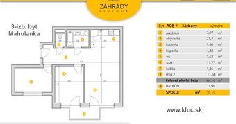 Nový priestranný 3iz. byt s klimatizáciou, balkónom a parkov - 12
