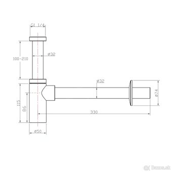 Aqualine Sifóny - Umývadlový sifón CV1003 - 12