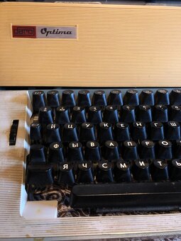 Vintage písací stroj Optima (azbuka) – plne funkčný @Stupava - 12