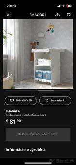 Prebalovací pult s policovým dielom a podložkou IKEA - 12