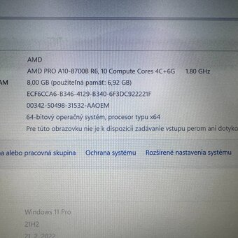 Notebook 14" HP.AMD PRO A10-8700B 4x1,80GHz.8gb ram.SSD 256 - 12