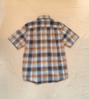 Carhartt károvaná košeľa s krátkym rukávom hnedá béžová M - 12