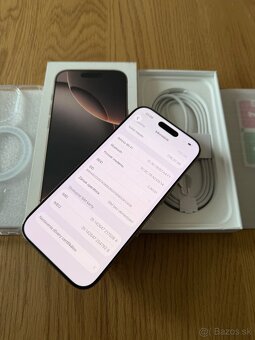 iPhone 16 Pro 256 gb Desert Titanium v záruke +príslušenstvo - 12