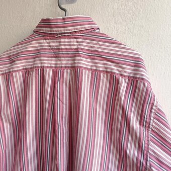 Tommy Hilfiger ružová pruhovaná košeľa s dlhým rukávom XL - 12