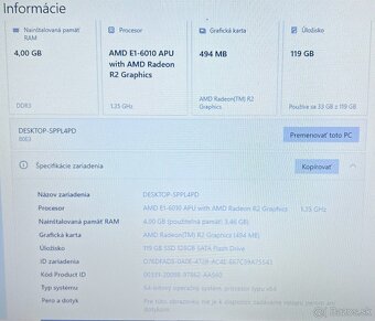 Lenovo G505 / AMD E1 / 8GB RAM / 128GB SSD / 15.6" - 12