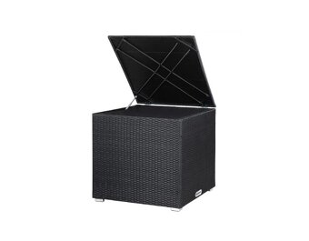 Záhradný ratanový úložný box 75x75x70cm čierny, sivý a hnedý - 12