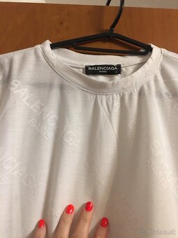 NOVÉ BALENCIAGA white pánske tričko L - 12