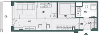 Nový1-izbový apartmán s oddel.spacím kútom v širšom centreBA - 12