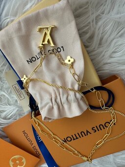 Nový nenoseny nahrdelnik Louis Vuitton dvojitá retiazka - 12