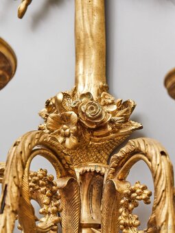 Luxusné nástenné lampy neoklasicistické – pozlátený bronz - 12