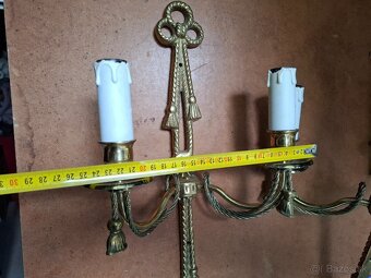 Predám staré mosadzné nástenné svietniky - 12