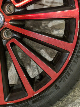 originál ALU disky VW UP 17" - model POLYGON (Black/Red) - 12
